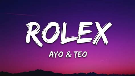 rolex lyrics ayo teo deutsch|Rolex by ayo and teo.